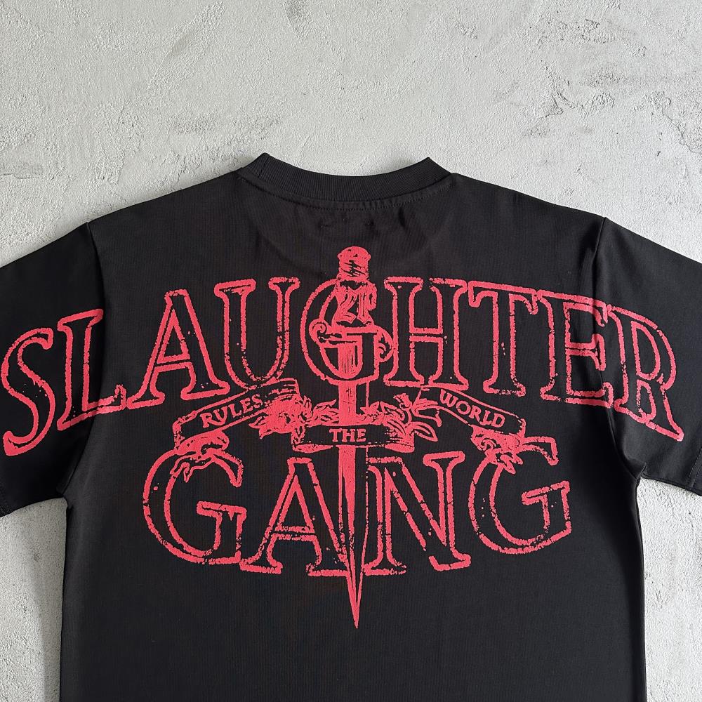 slaughter gang tee-black