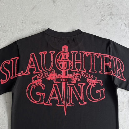slaughter gang tee-black