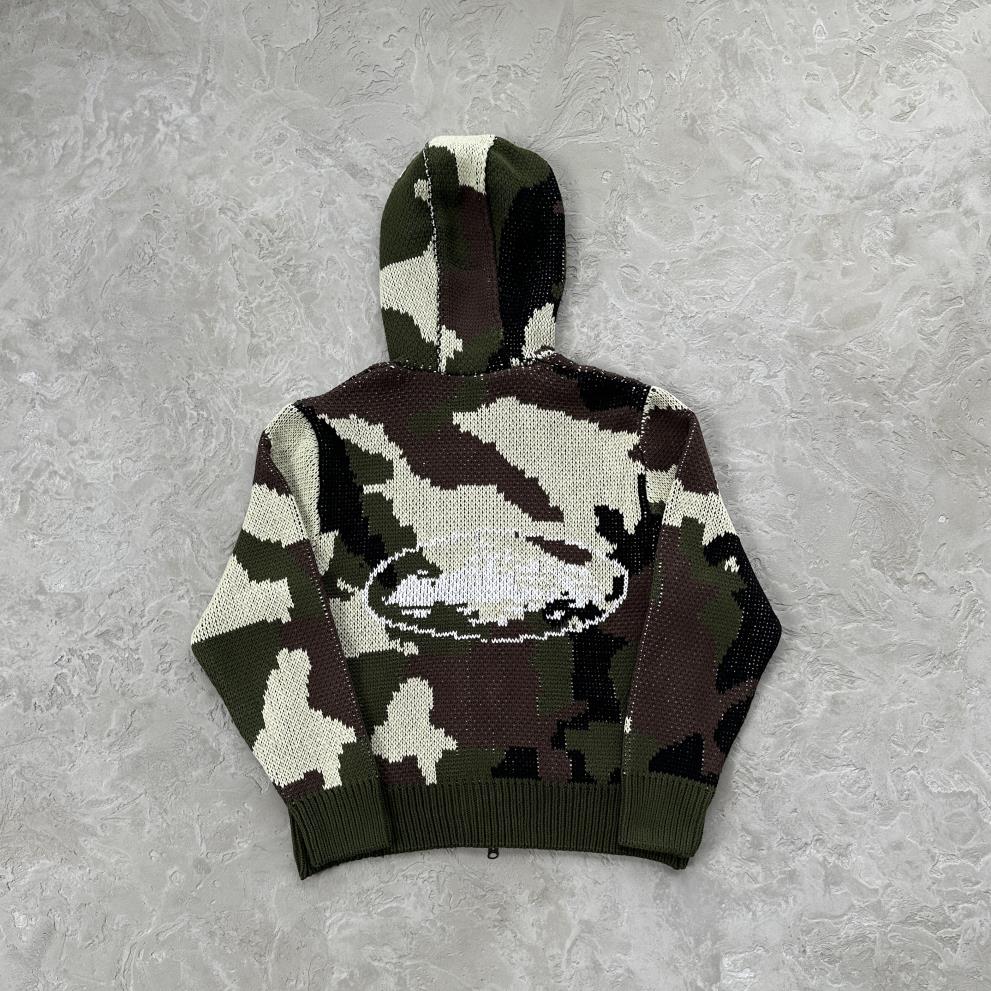 alca traz heavy knit zip hoodie-camo