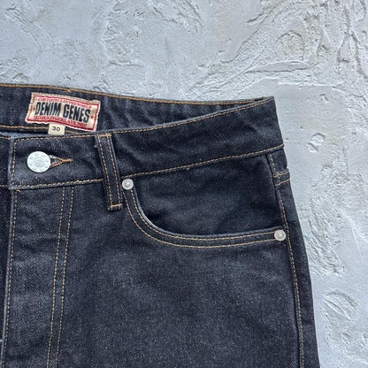 DUAL STRIPE BAGGY JEANS-black