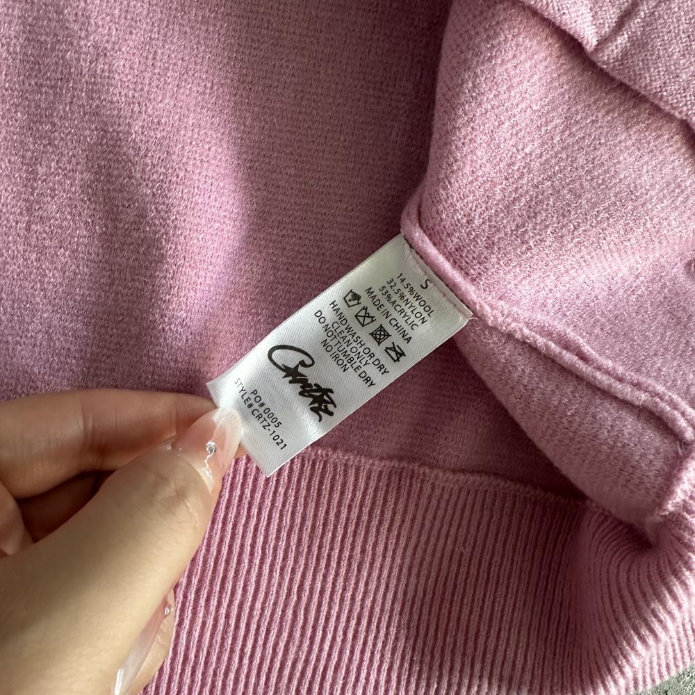 Knit zip up fleece-pink