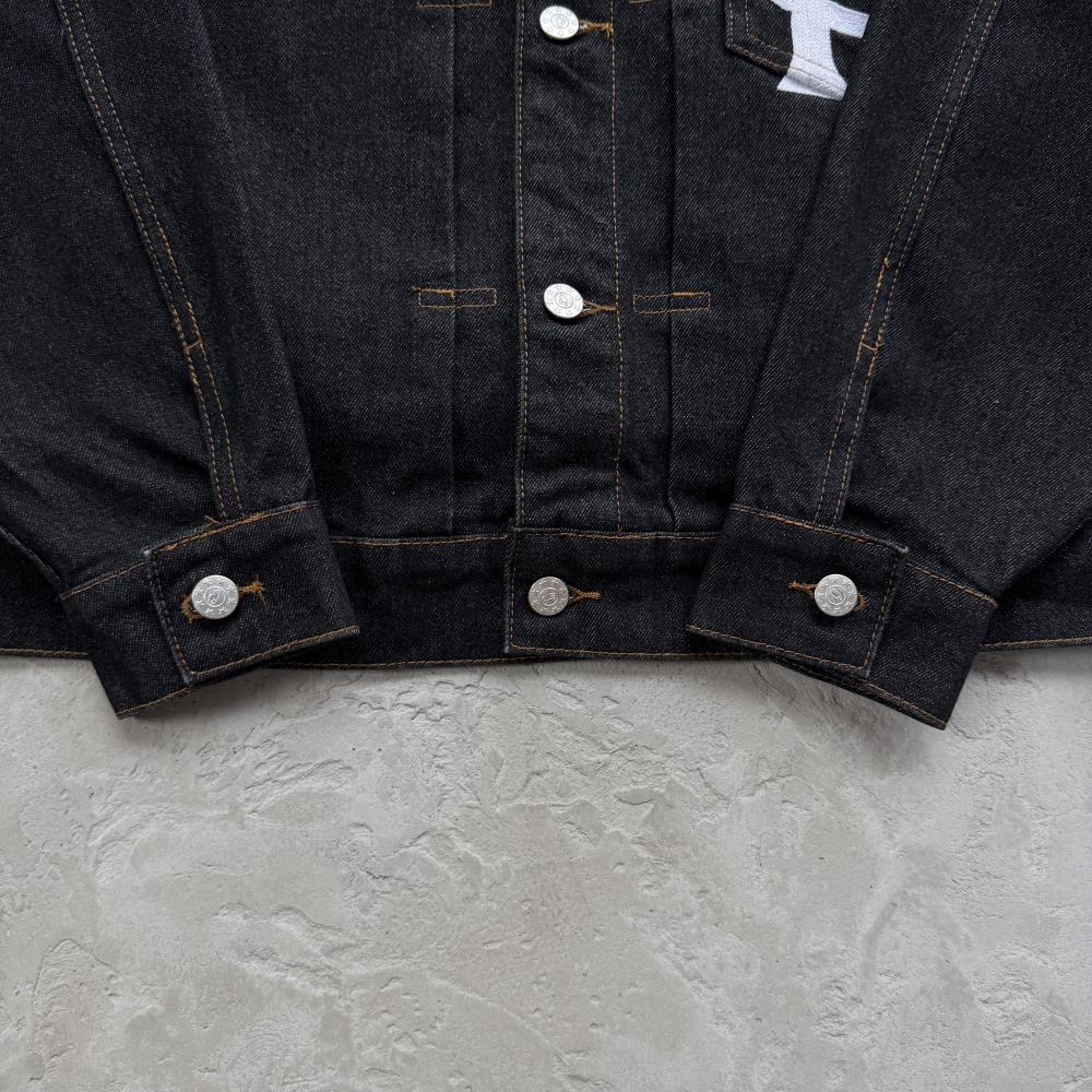 Crest Chainstitch Denim Jacket -Washed Black