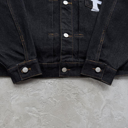 Crest Chainstitch Denim Jacket -Washed Black