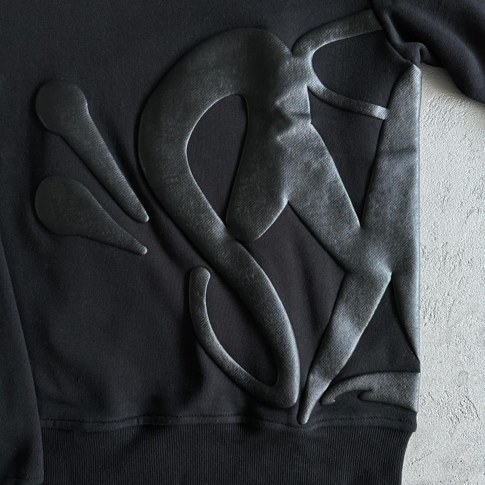 sy round neck suit-black tracksuit