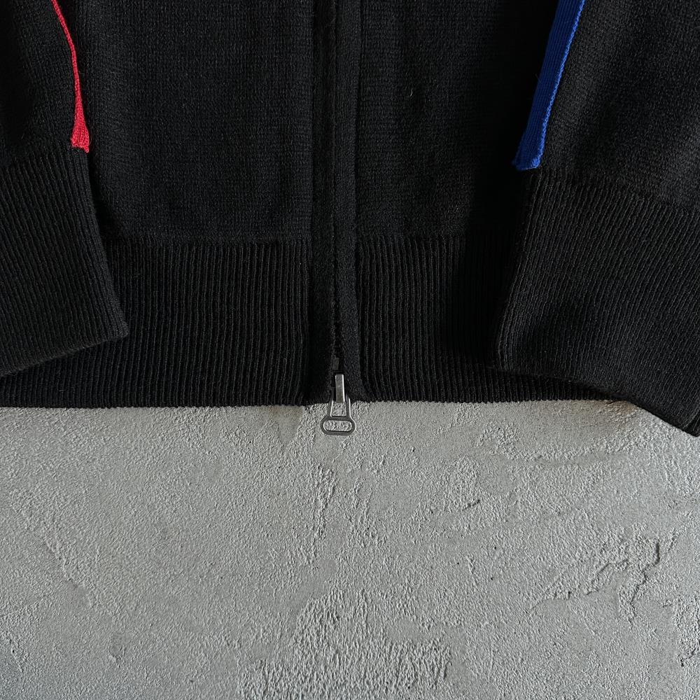 Knit zip up fleece- Black