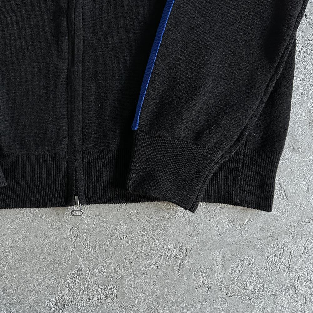 Knit zip up fleece- Black