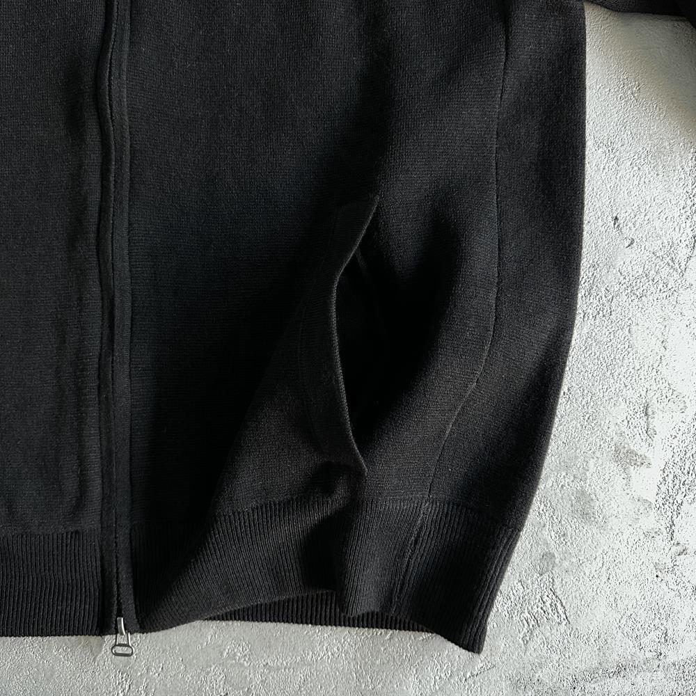 Knit zip up fleece- Black