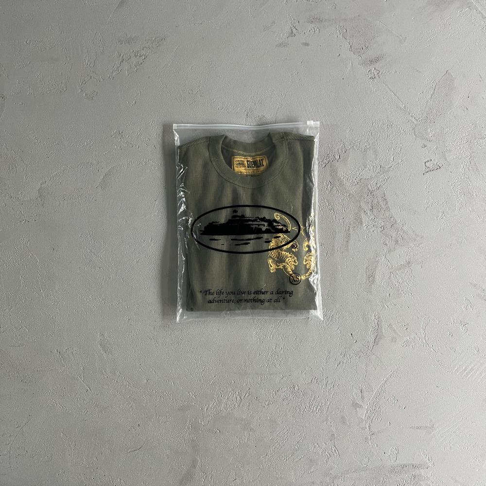 [Special Offer] Waffle Tiger Stars Long Sleeve-Green