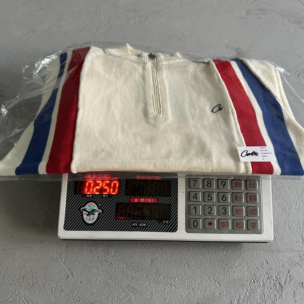 zip racer knit ss -cream
