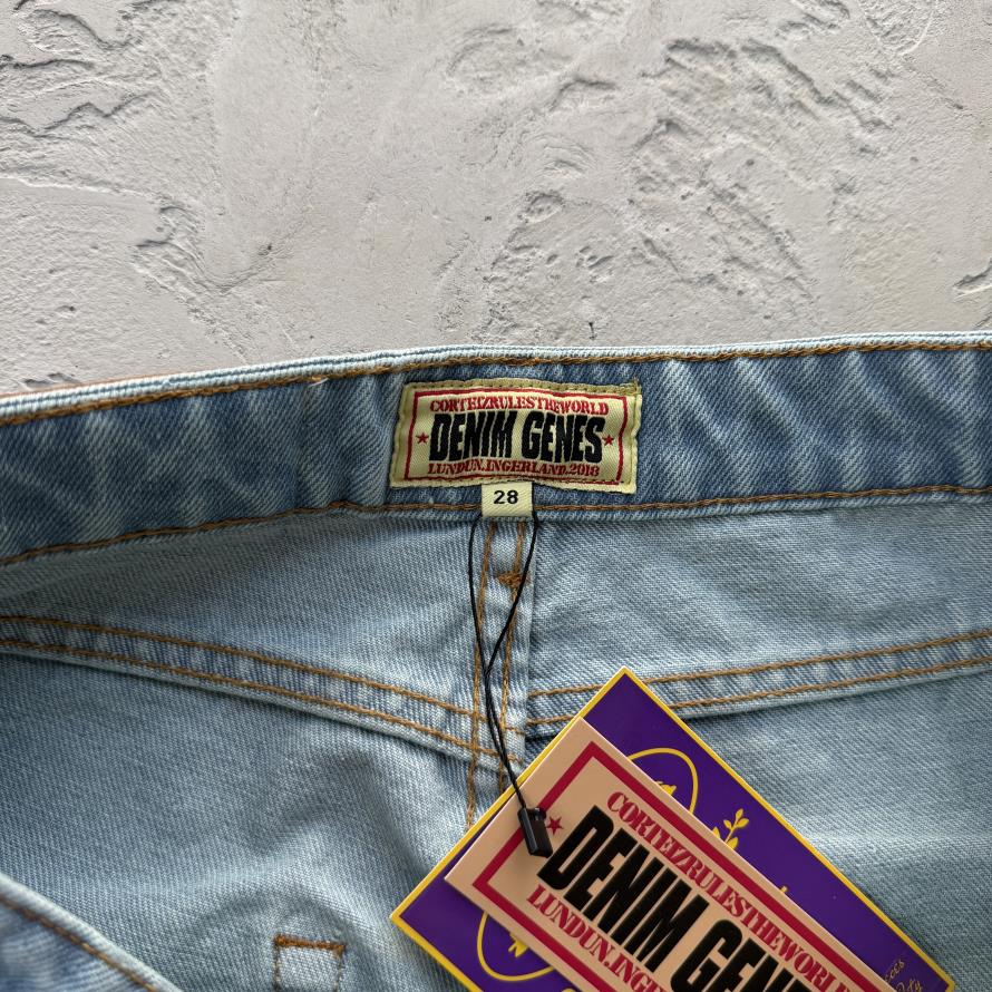 DUAL STRIPE BAGGY JEANS-blue