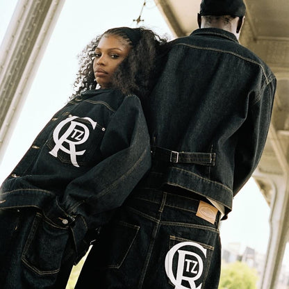 Crest Chainstitch Denim Jacket -Washed Black