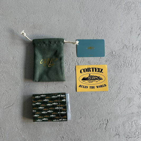 100% genuine leather card holder-green