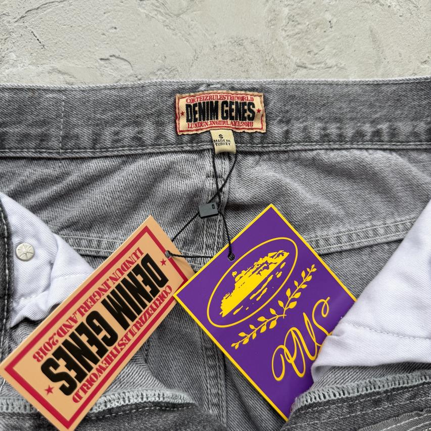 EMBOSSED C-STAR DENIM WORK PANT-grey