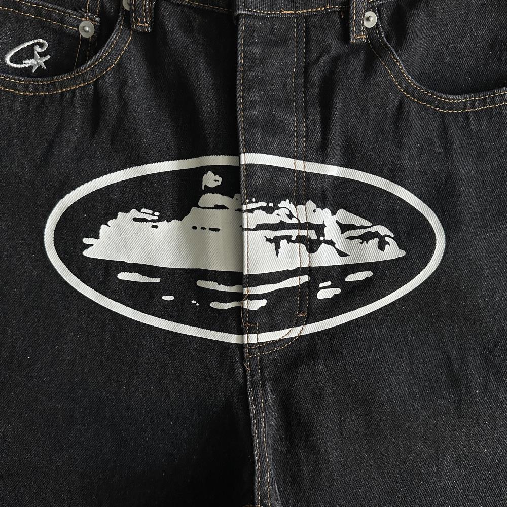 CR island baggy jeans-black
