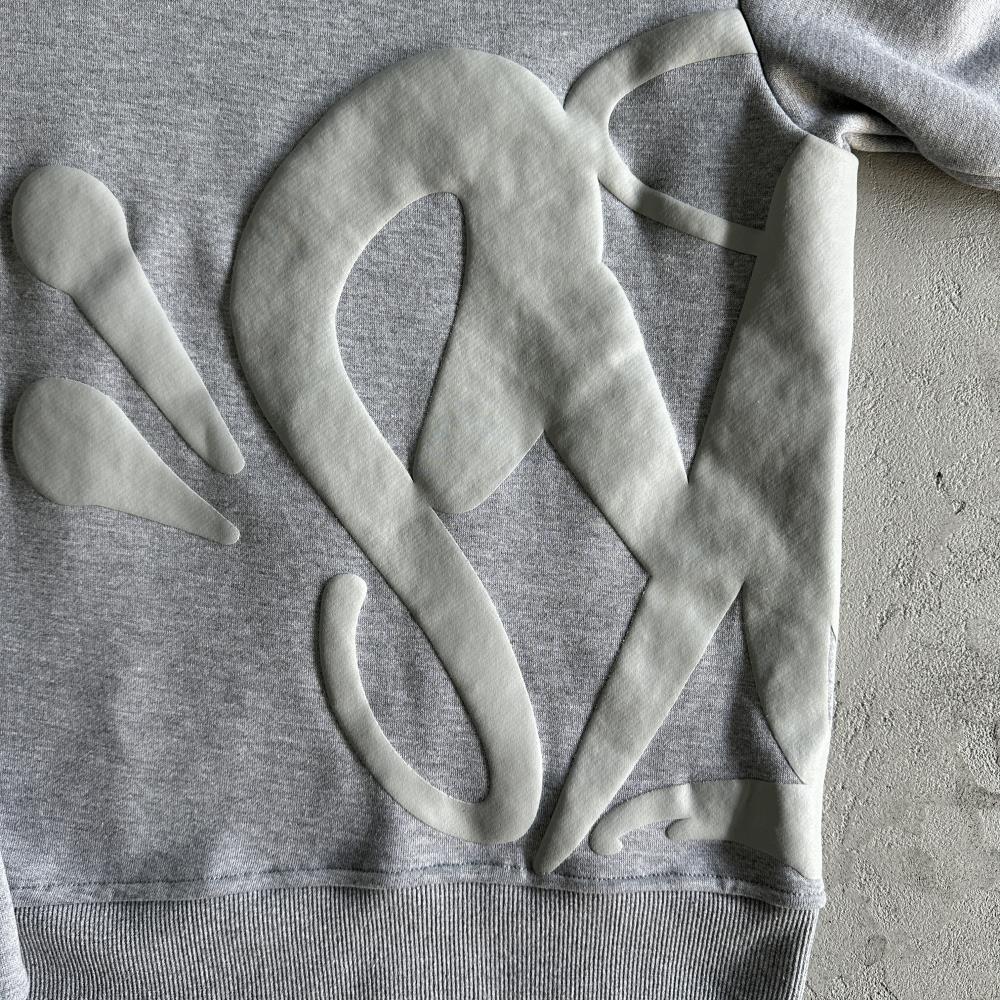 sy round neck suit-gray