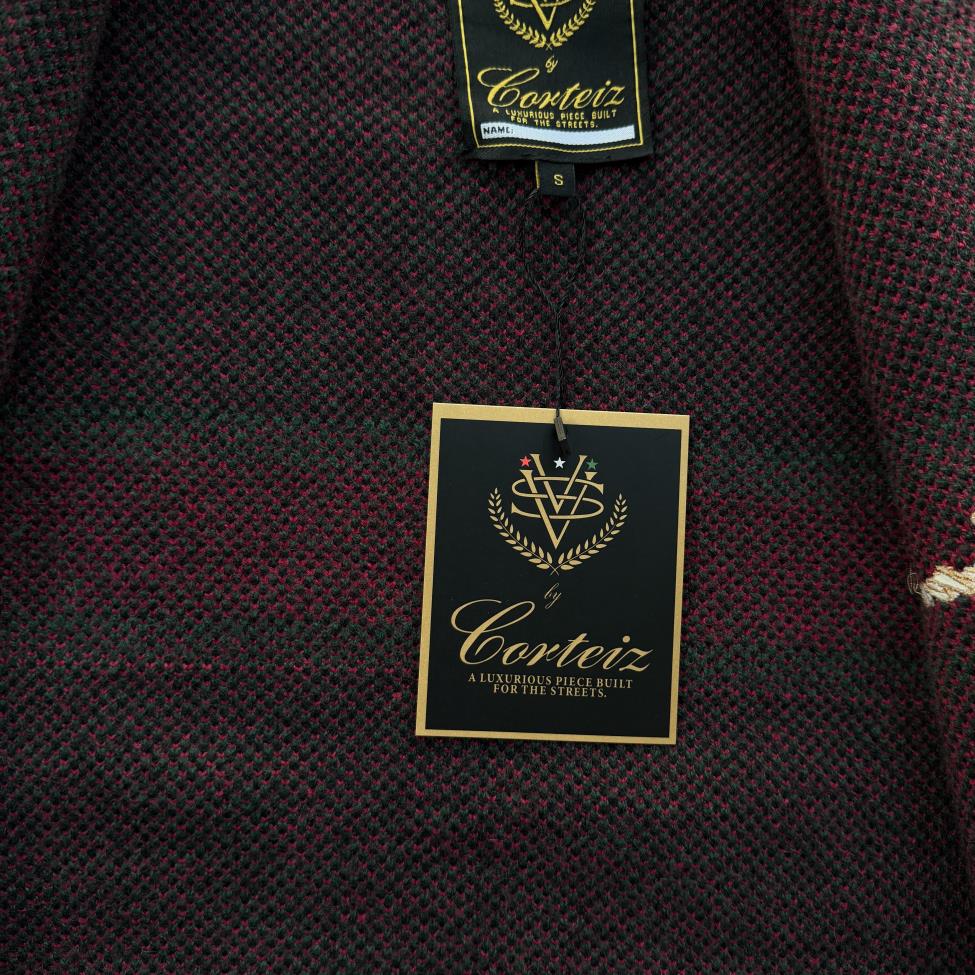 lux knit zip up-black