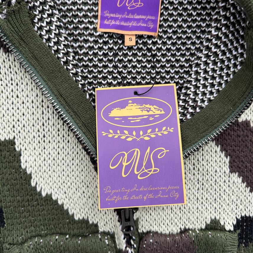 alca traz heavy knit zip hoodie-camo