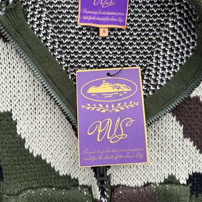 alca traz heavy knit zip hoodie-camo