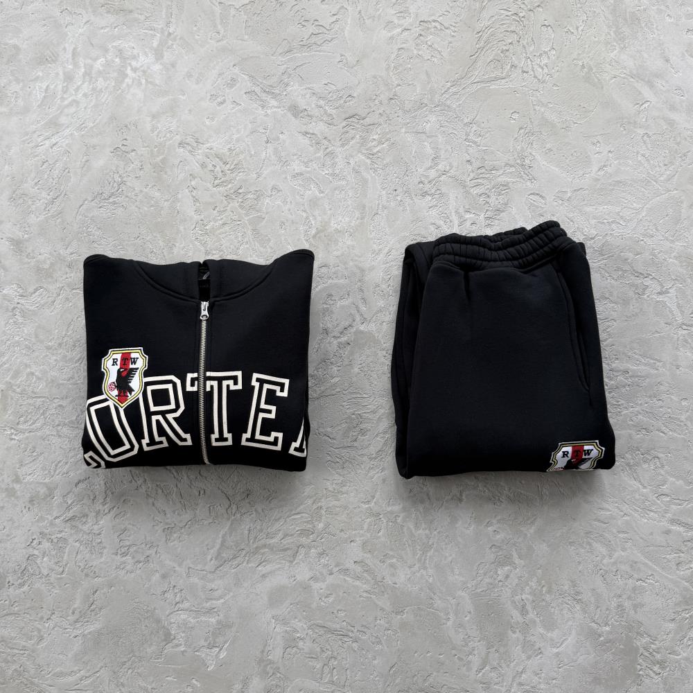 Corteiz tracksuit Arch Shield Zip set -Black