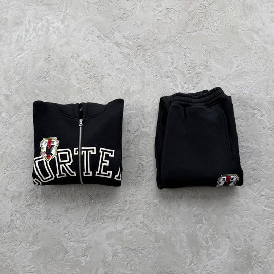 Corteiz tracksuit Arch Shield Zip set -Black