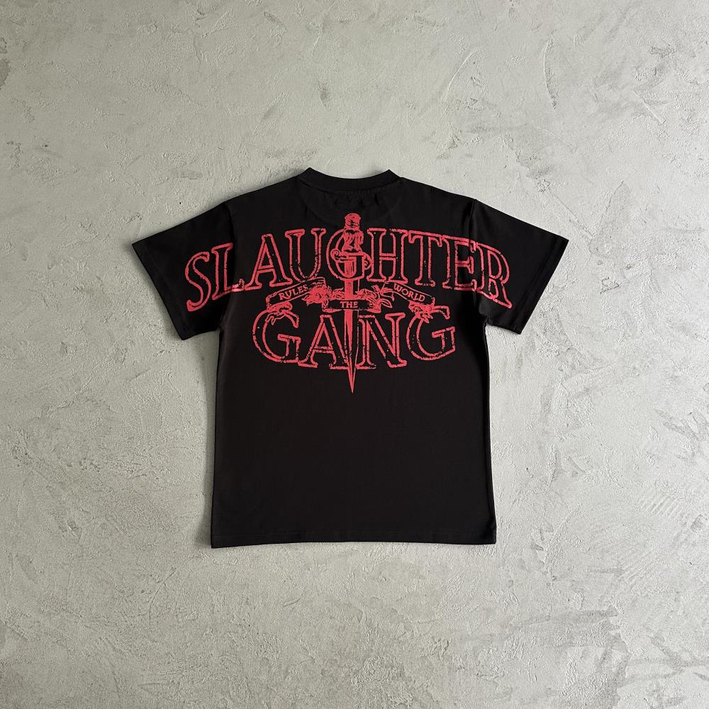 slaughter gang tee-black
