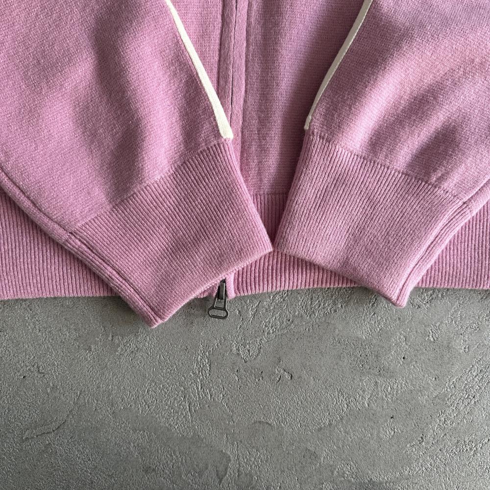 Knit zip up fleece-pink
