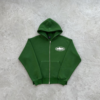 ISLAND PUFF PRINT ZIP HOODIE