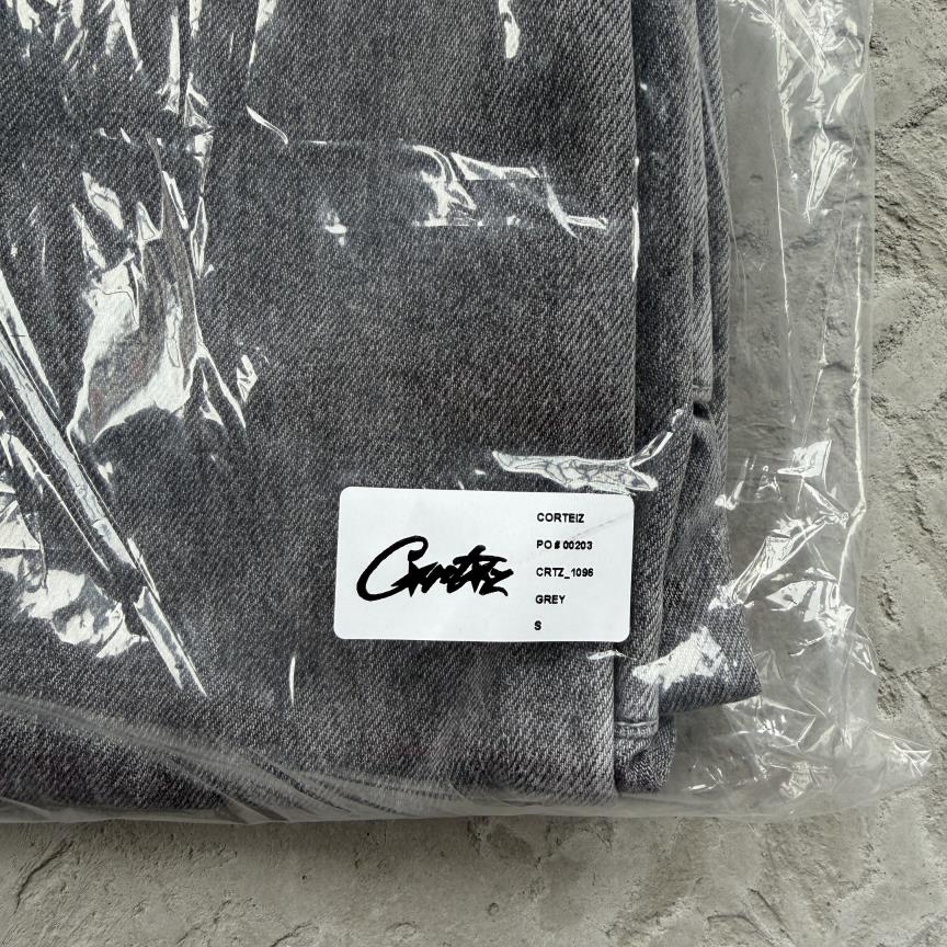 EMBOSSED C-STAR DENIM WORK PANT-grey