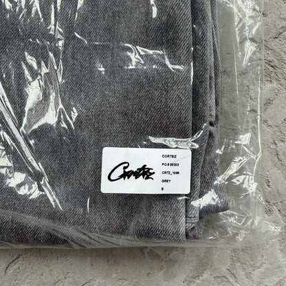 EMBOSSED C-STAR DENIM WORK PANT-grey