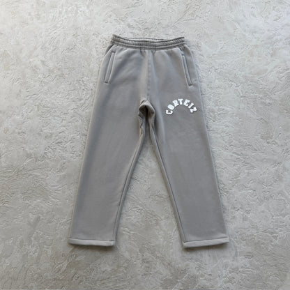 college arch open hem set-grey