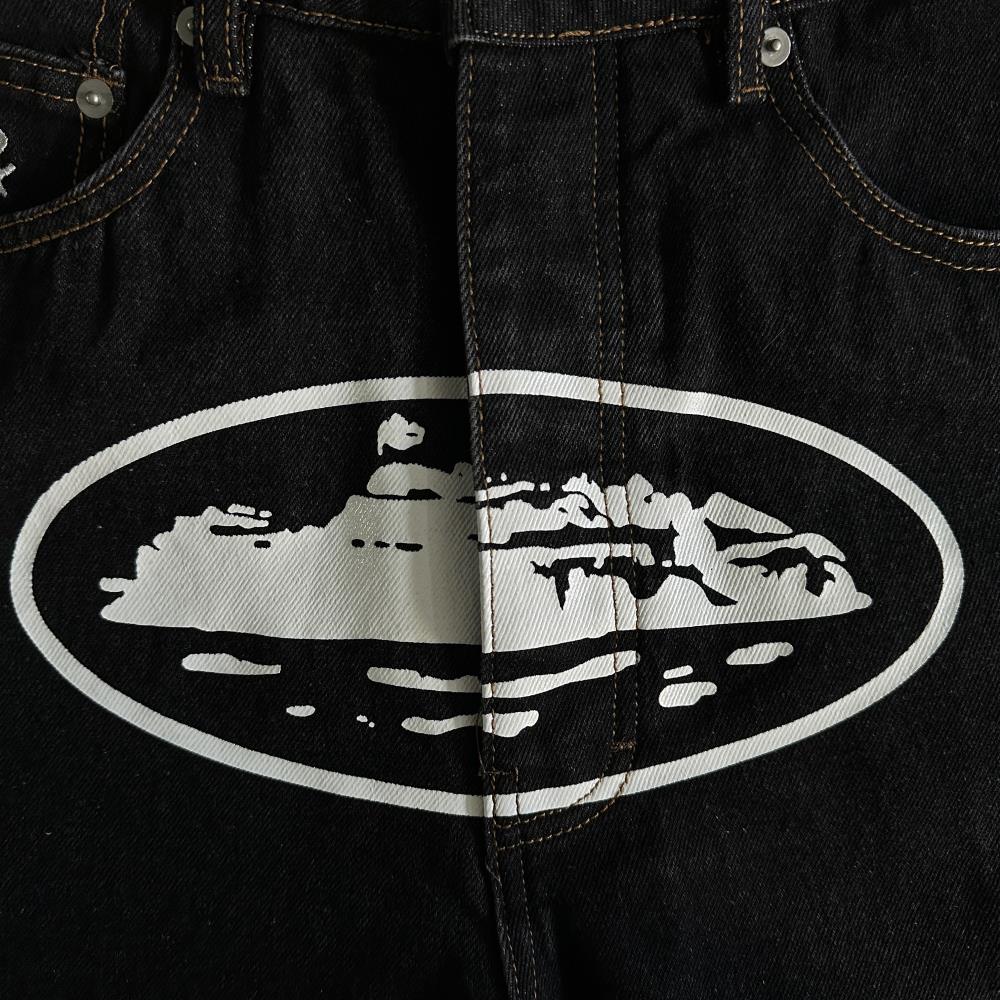 CR island baggy jeans-black