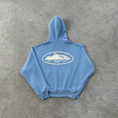 ISLAND PUFF PRINT ZIP HOODIE