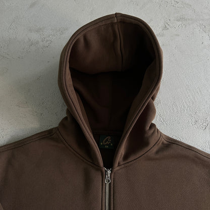 island puff print zip set-brown