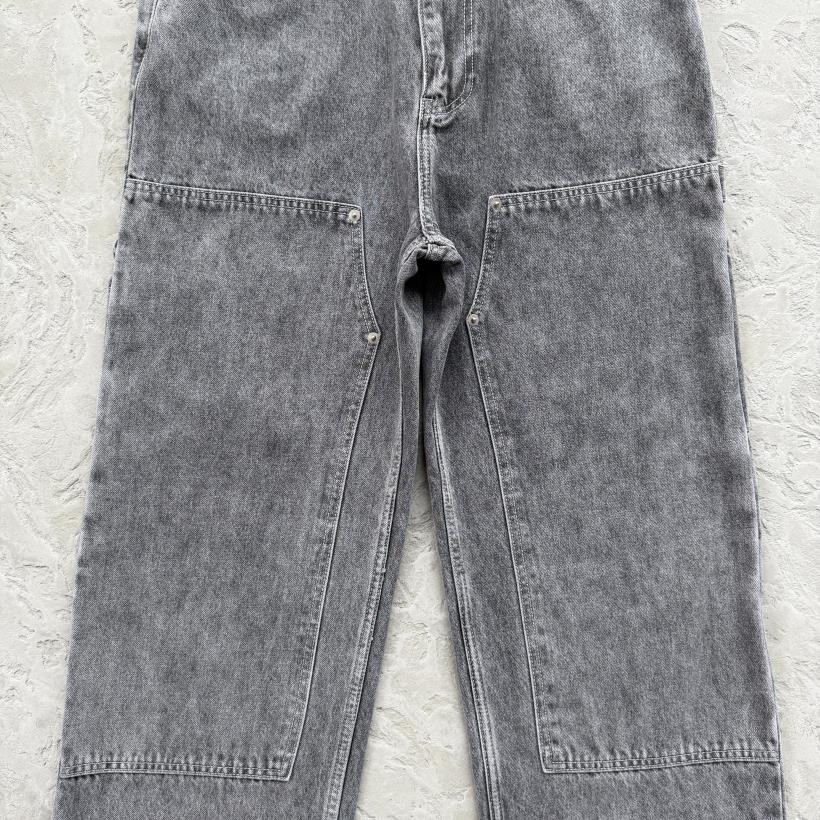 EMBOSSED C-STAR DENIM WORK PANT-grey