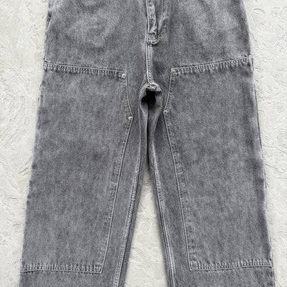 EMBOSSED C-STAR DENIM WORK PANT-grey