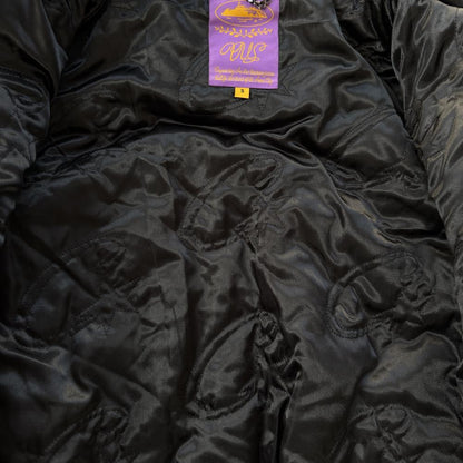 Faux fur hooded jacket-black