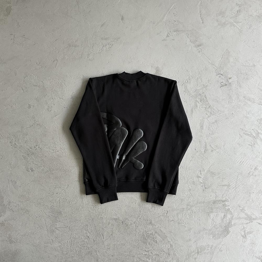 sy round neck suit-black tracksuit