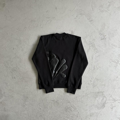 sy round neck suit-black tracksuit