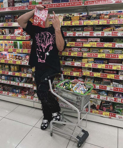 sy player tee -black
