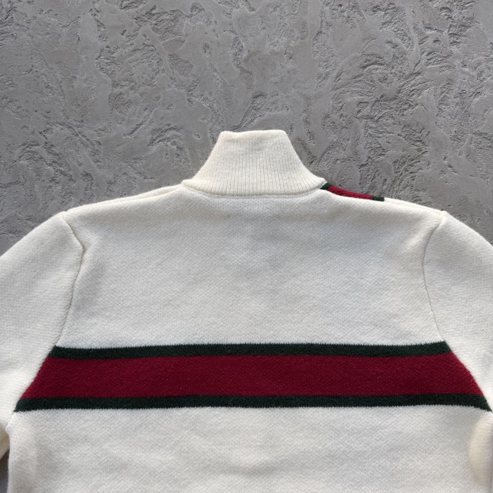 lux knit zip up-White