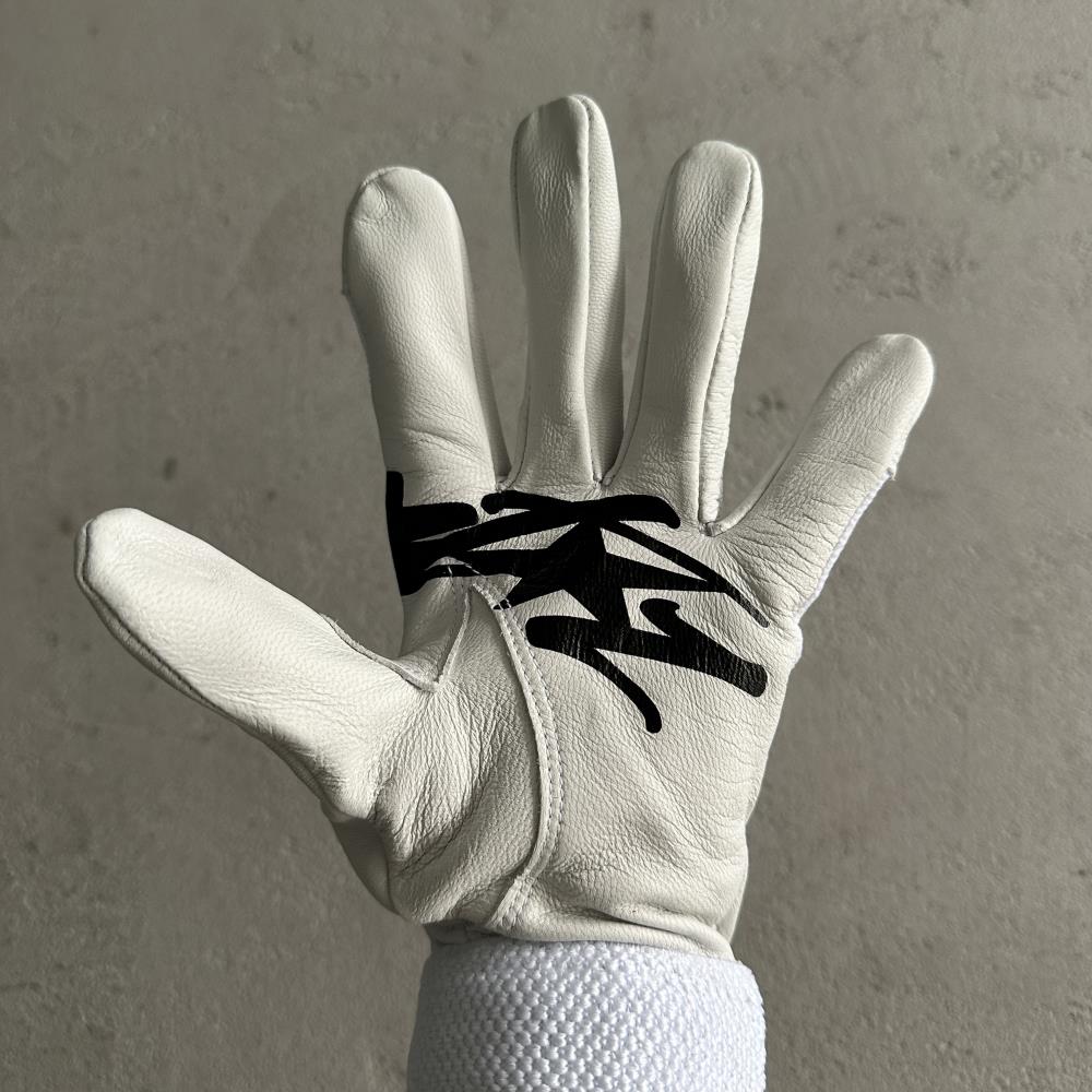 (Genuine cowhide) White leather gloves
