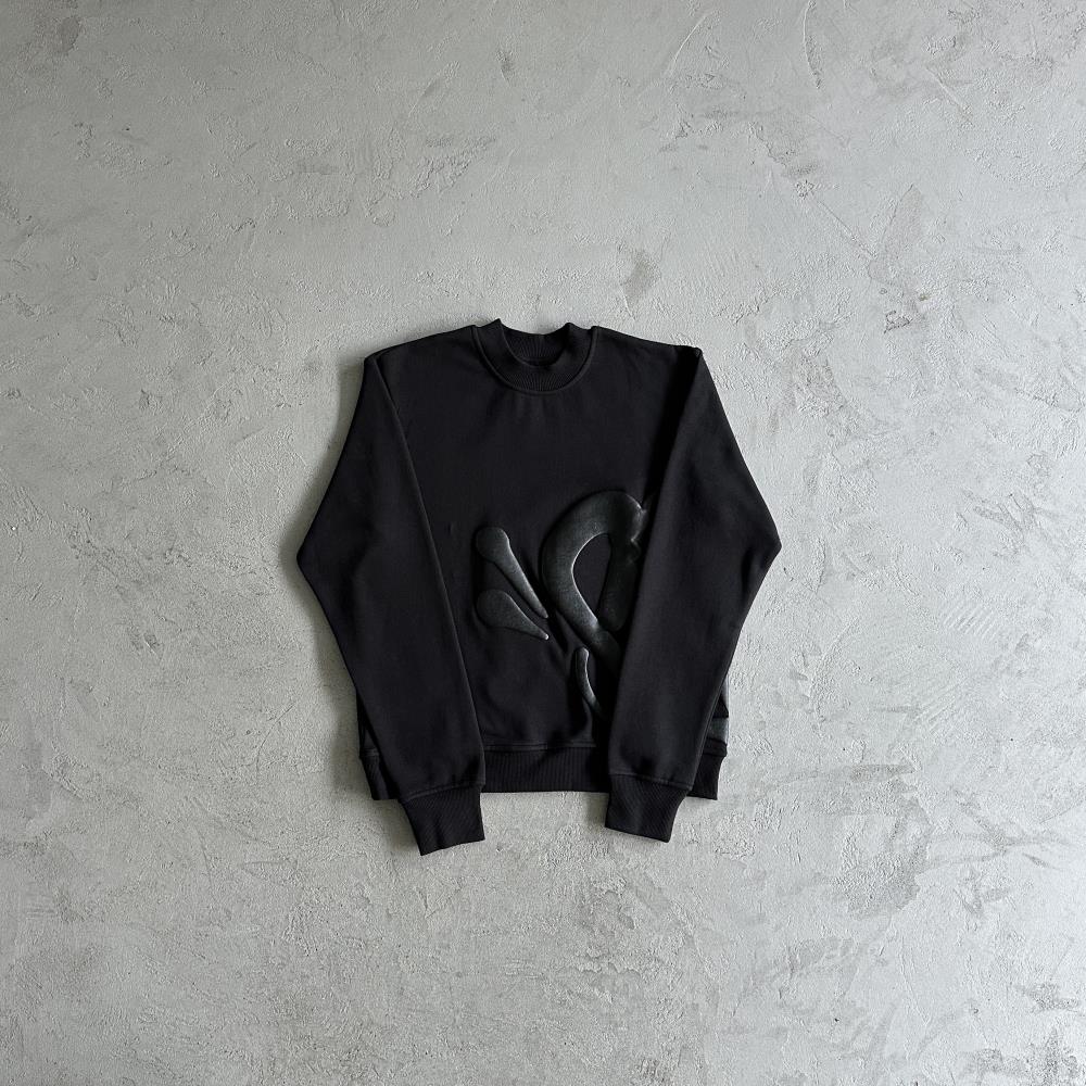 sy round neck suit-black tracksuit