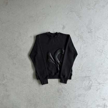 sy round neck suit-black tracksuit