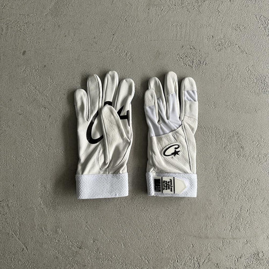 (Genuine cowhide) White leather gloves