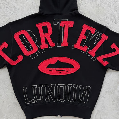 LUNDUN STITCH OPEN HEM -black and red