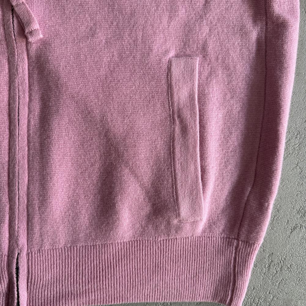 Knit zip up fleece-pink