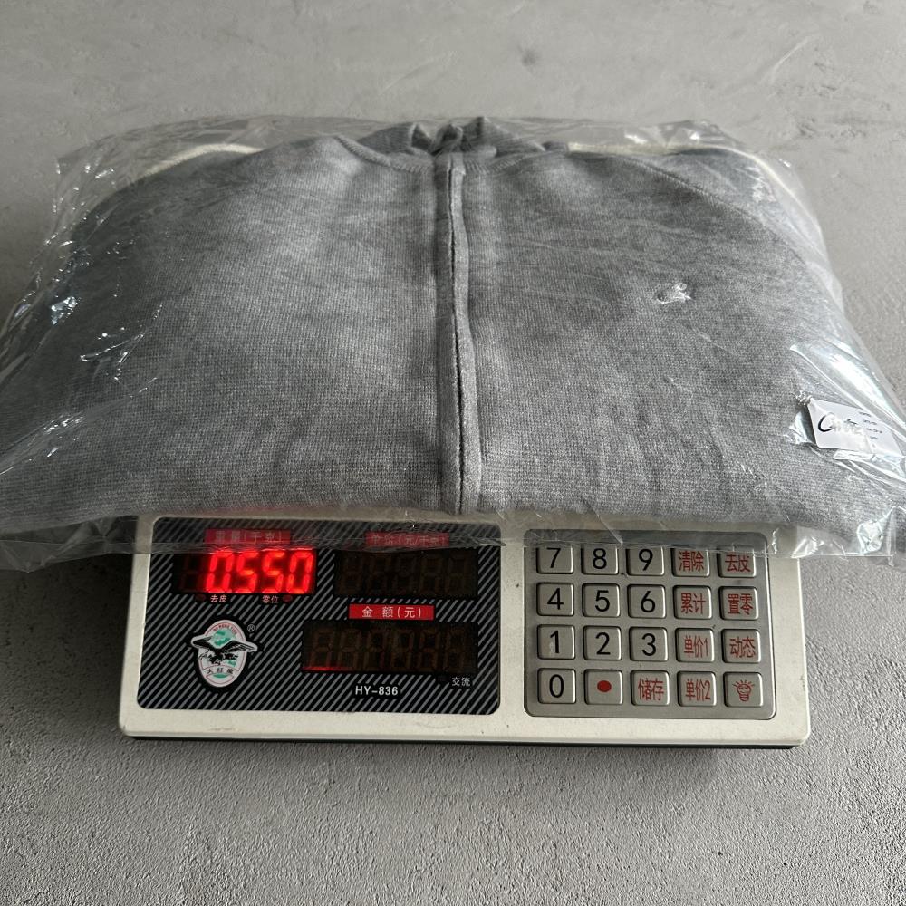 Knit zip up fleece-grey