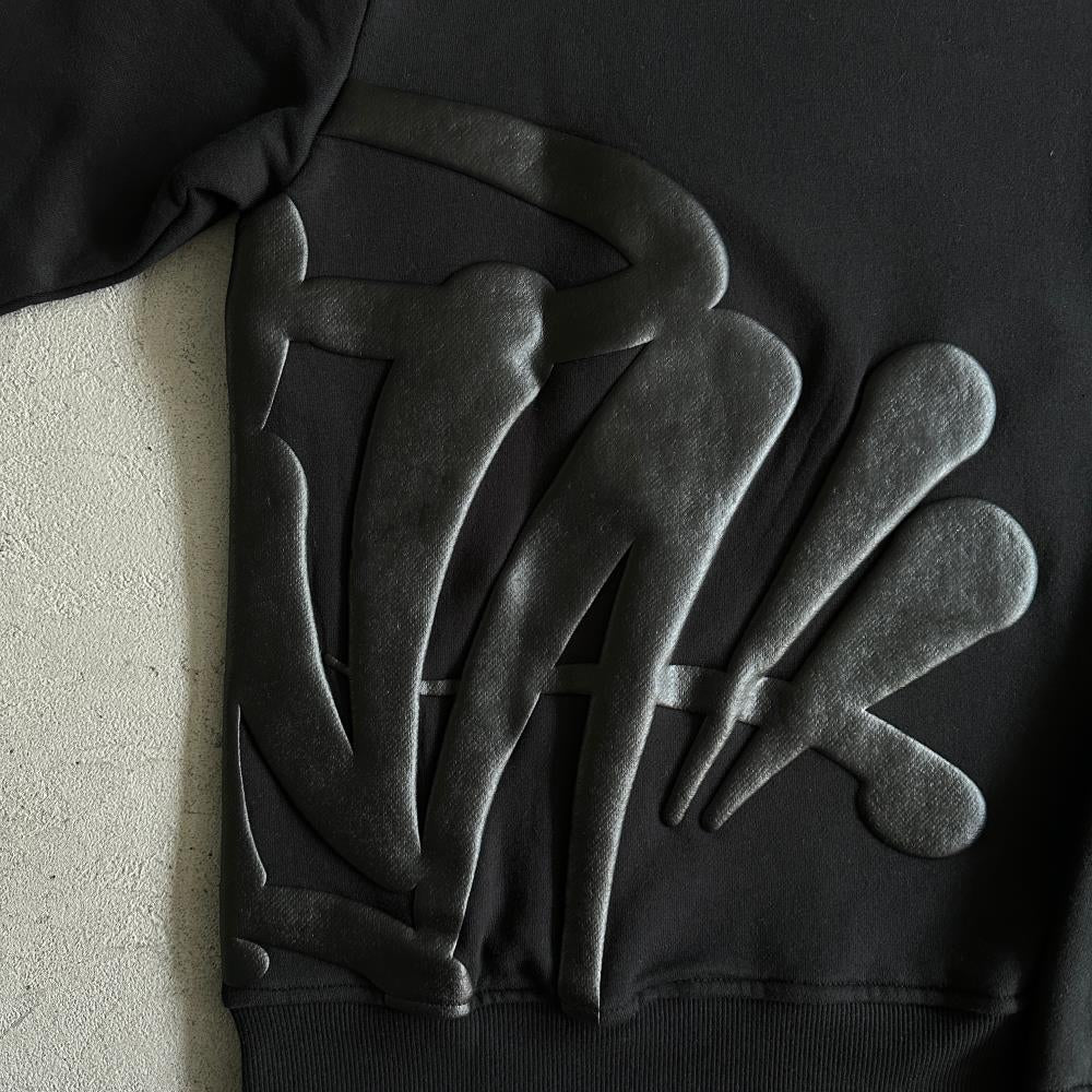 sy round neck suit-black tracksuit