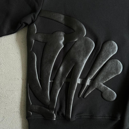 sy round neck suit-black tracksuit