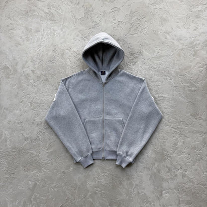 Lundun Stitch Zip Hoodie -Heather Grey